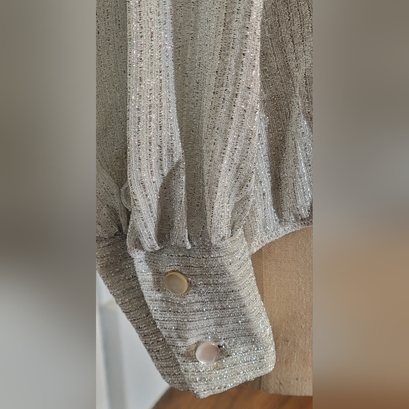 Vintage silver bodysuit with tie. Size m/l. - Picture 3 of 7